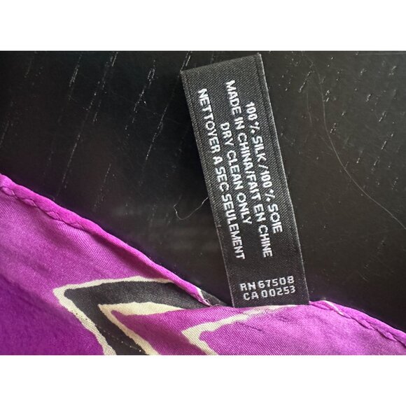 Jones New York Pink Purple Abstract Pink Silk Scarf - Picture 4 of 6